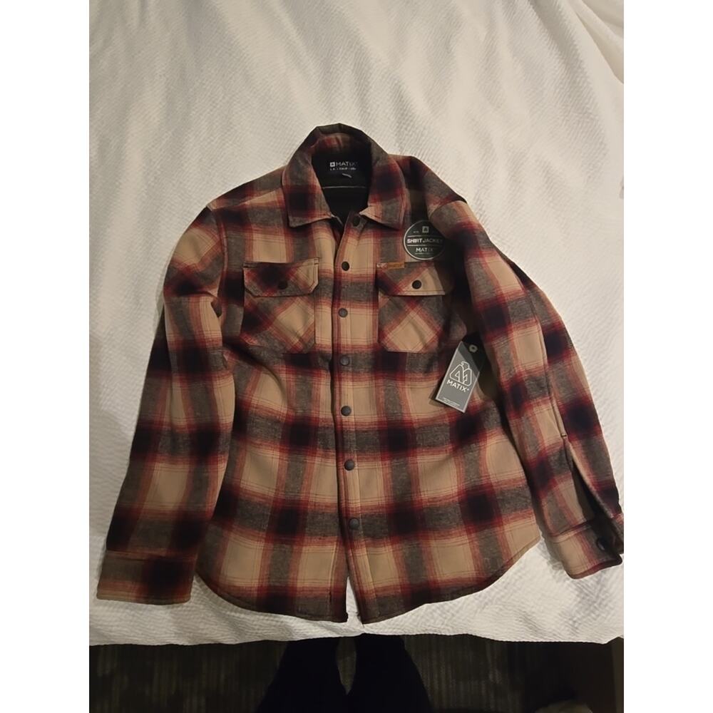 NWT Matix Medium Brown/Black&Tan Sherpa Lined‎ Shirt Jacket